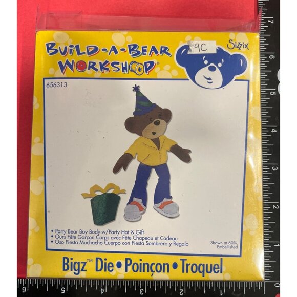 Sizzix Bigz Die Party Bear Boy Body W/ Hat & Gift 656313 Build A Bear - Picture 1 of 4